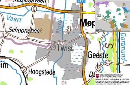 Karte Bourtanger Moor - Bargerveen