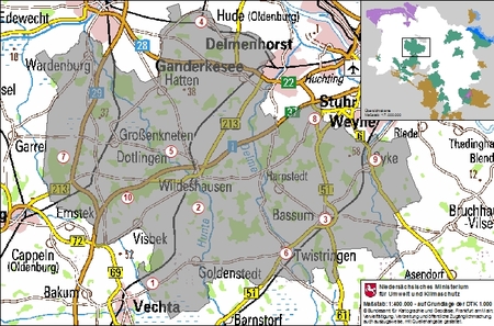 Karte Wildeshauser Geest