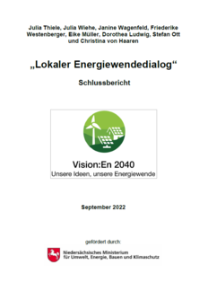 Titelblatt des Abschlussberichts "Lokaler Energiewendedialog"