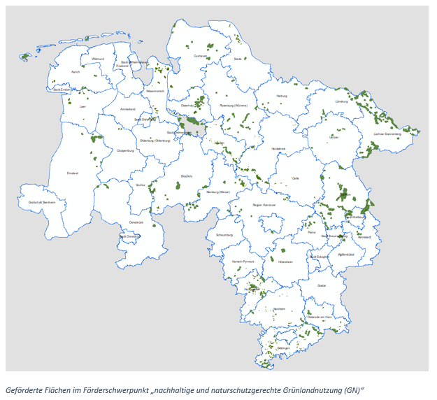 Geförderte Flächen im Förderschwerpunkt GN