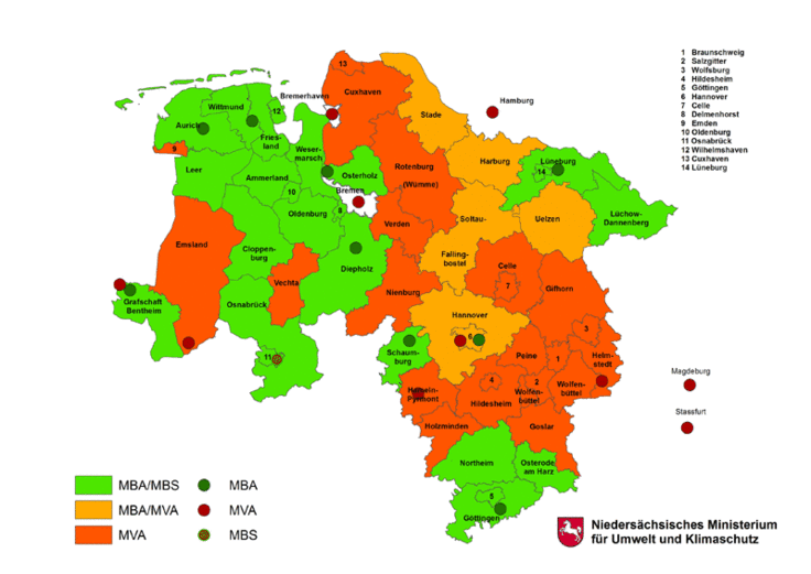 Karte restabfallbehandlung in NDS