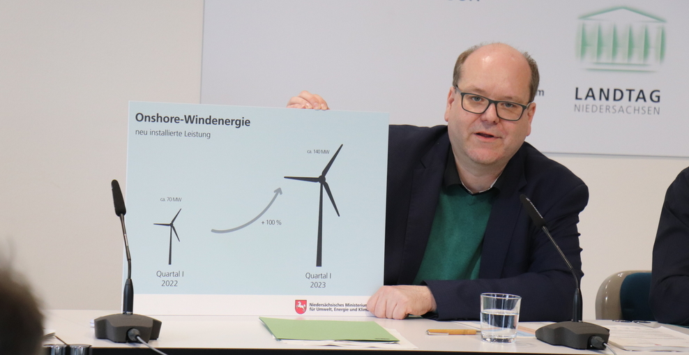 Der Minister bei einer Pressekonferenz