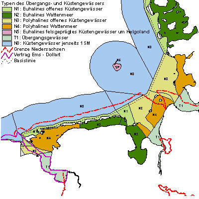 Karte Übergangsgewässer